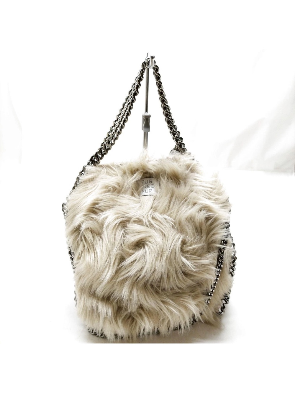 Stella McCartney Tan Faux-Fur Chain-Handle Shoulder Crossbody Bag EUC - Picture 1 of 9